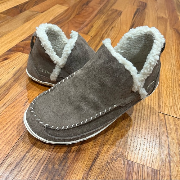 LL Bean Mountain Slippers Ankle Boot Mocs Brown Shoe Suede Women's Sz 7 Slip On - Picture 3 of 6